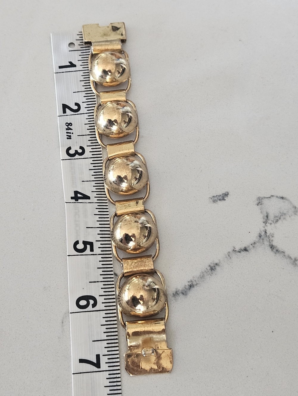 Vintage MCM Hector Aguilar For Coro 3D Gold Modern Dome Bracelet Taxco